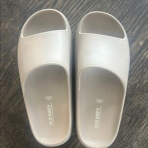 Beige Slide Sandals